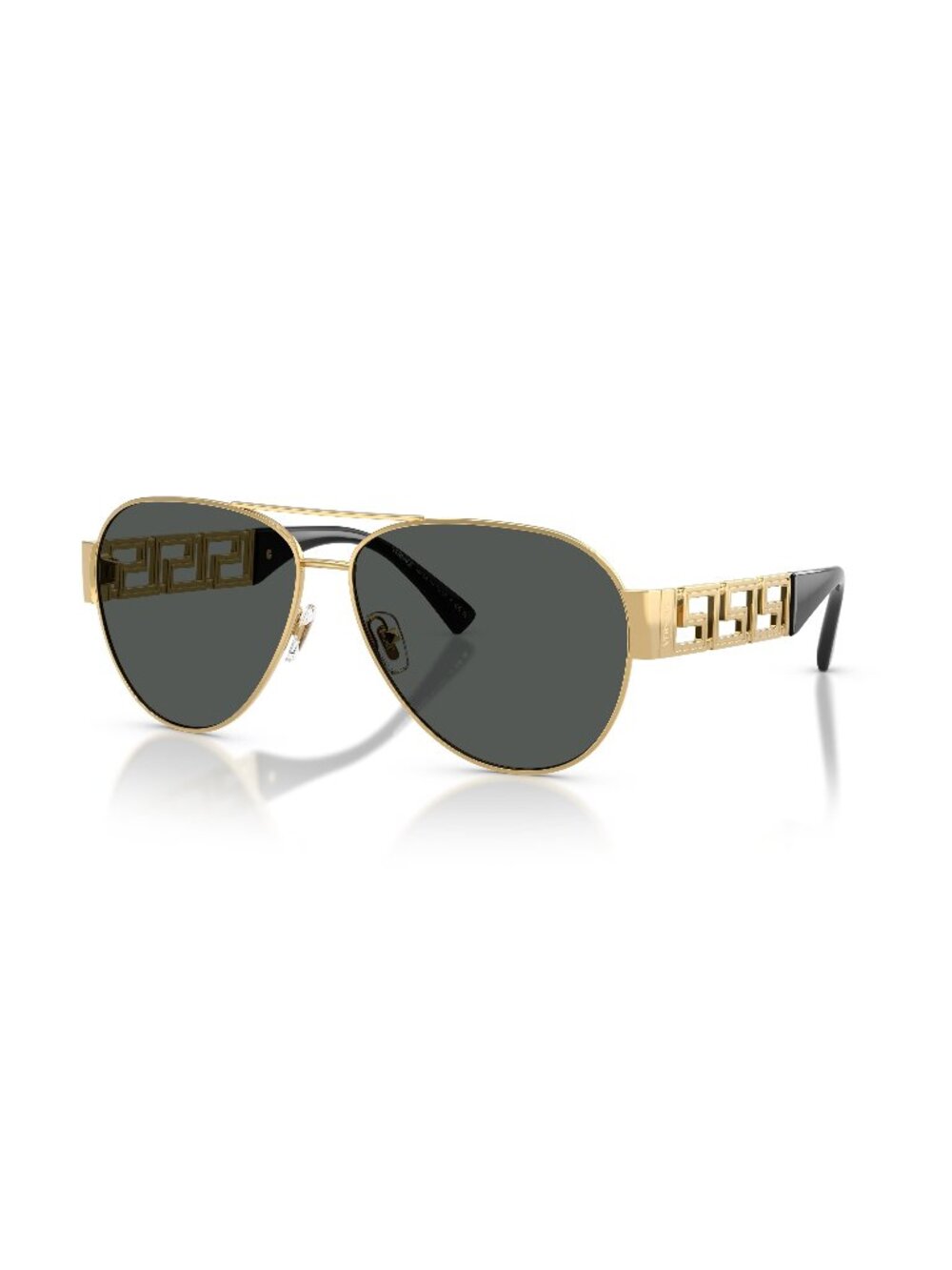 New Versace Men's Sunglasses Gold Grey Lens Metal Frame VE2289 100287 61
